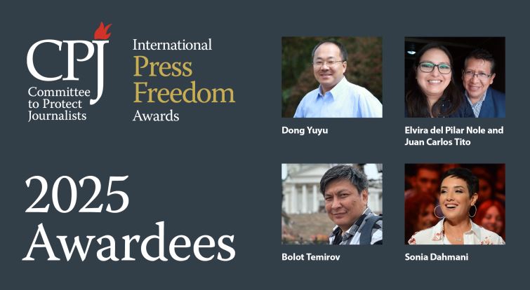 CPJ to honor tenacious journalists with 2025 International Press Freedom Awards