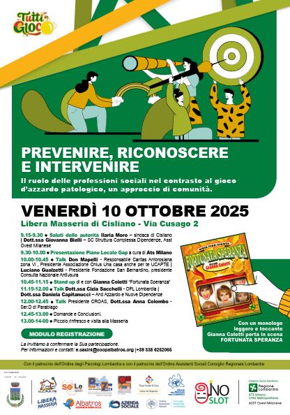 Gioco d’azzardo – prevenire, riconoscere, intervenire: convegno alla Libera Masseria