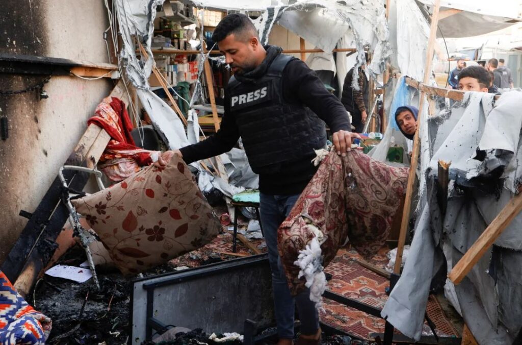 Israel strikes journalists’ tent in Gaza, killing 2 and injuring 8