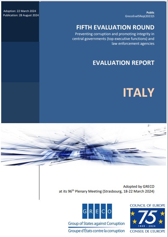 Consiglio d’Europa: Greco, “integrità, lotta alla corruzione, conflitto d’interessi, l’Italia deve fare di più”