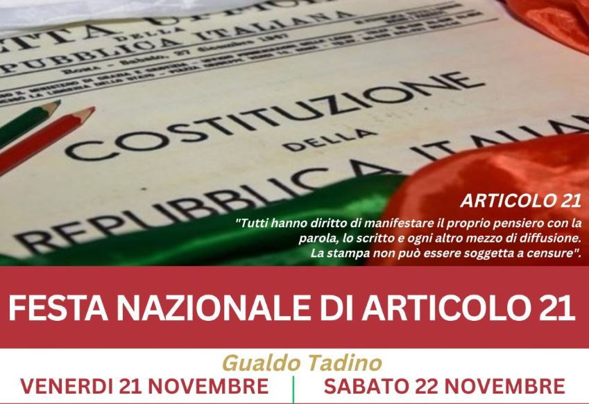 Per due giorni Gualdo Tadino (PG) diventa “capitale” della libertà di informazione