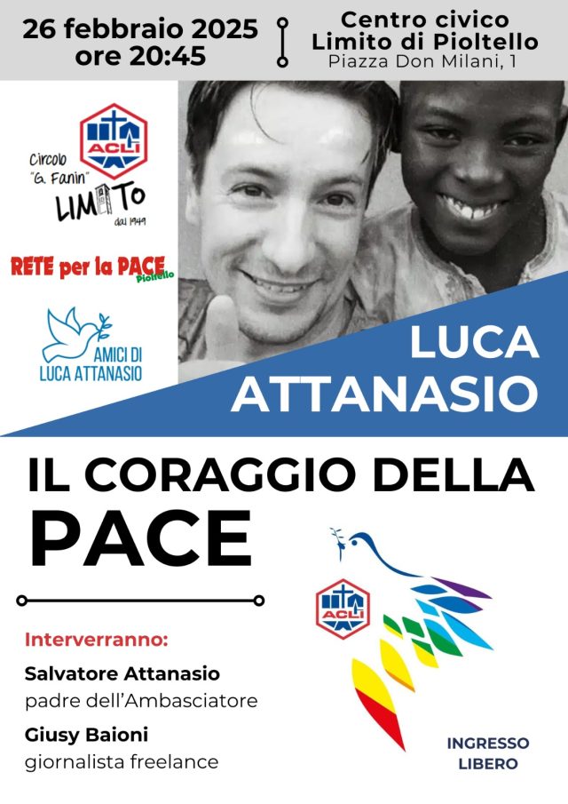 “Il coraggio della pace”, le ACLI di Limito di Pioltello (MI) ricordano Luca Attanasio