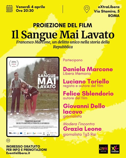 Roma 4 aprile, a ExtraLibera proiezione del documentario “Il sangue mai lavato”