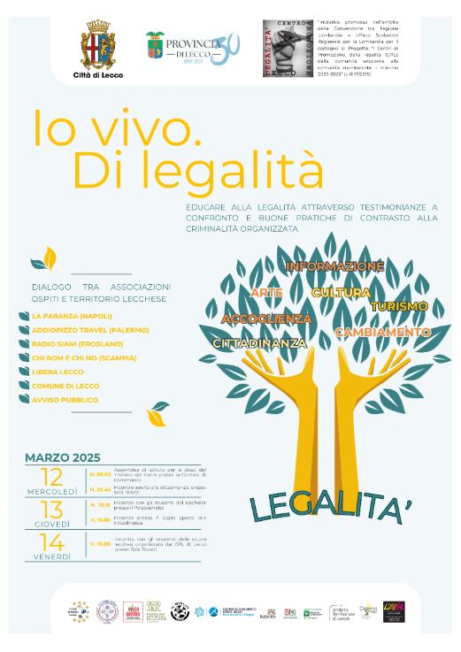 “Io vivo. Di legalità”: diffondere la cultura dell’antimafia nel territorio lecchese