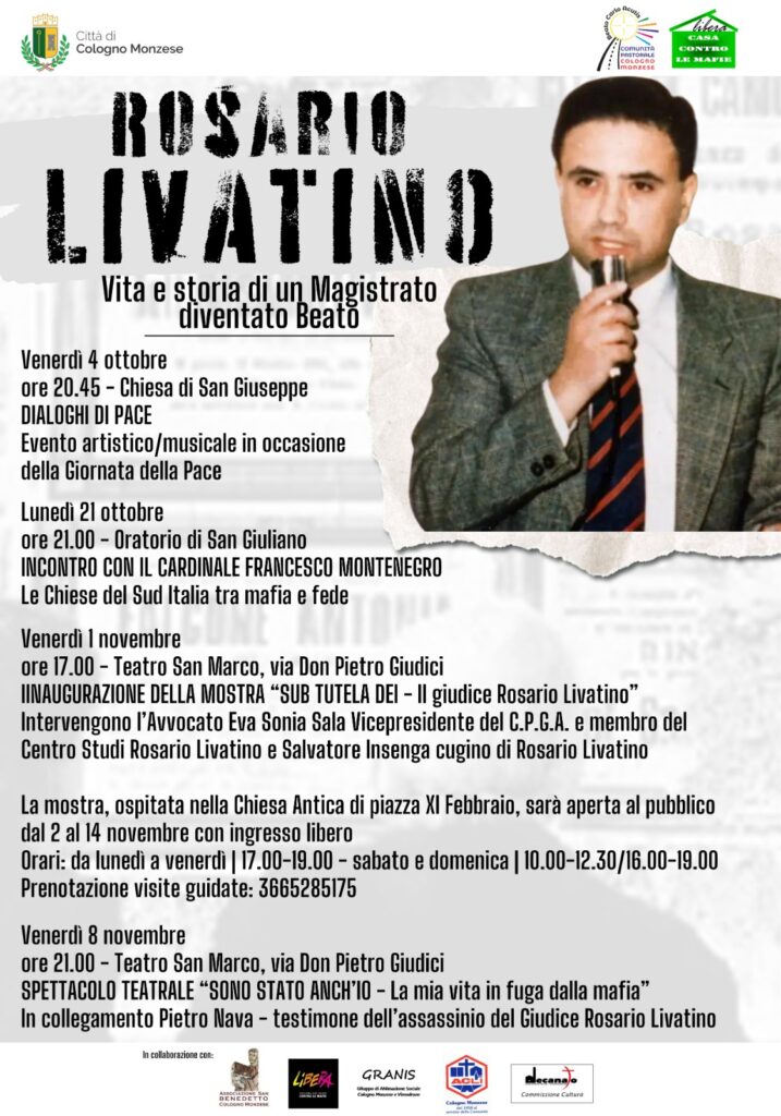 Cologno Monzese (MI): “Rosario Livatino. Vita e storia di un Magistrato diventato Beato”