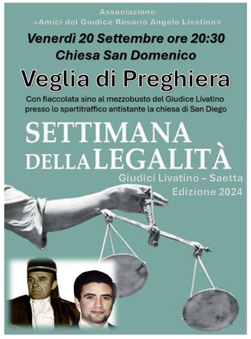 “Settimana della Legalità Giudici Livatino Saetta”, il programma dell’edizione 2024
