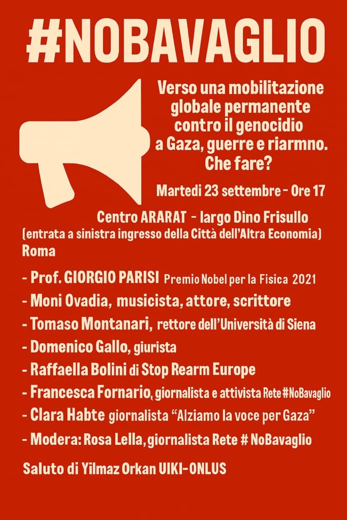 Guerre, Rete No Bavaglio: a Roma assemblea con Premio Nobel Giorgio Parisi