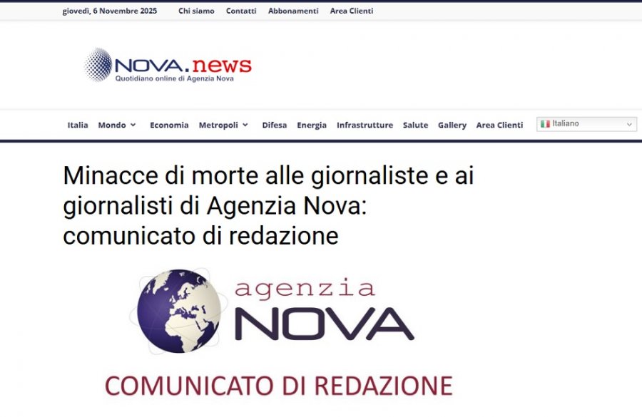 Agenzia Nova: «Contro di noi insulti e minacce». Fnsi: «Dalla parte dei colleghi sempre e comunque»