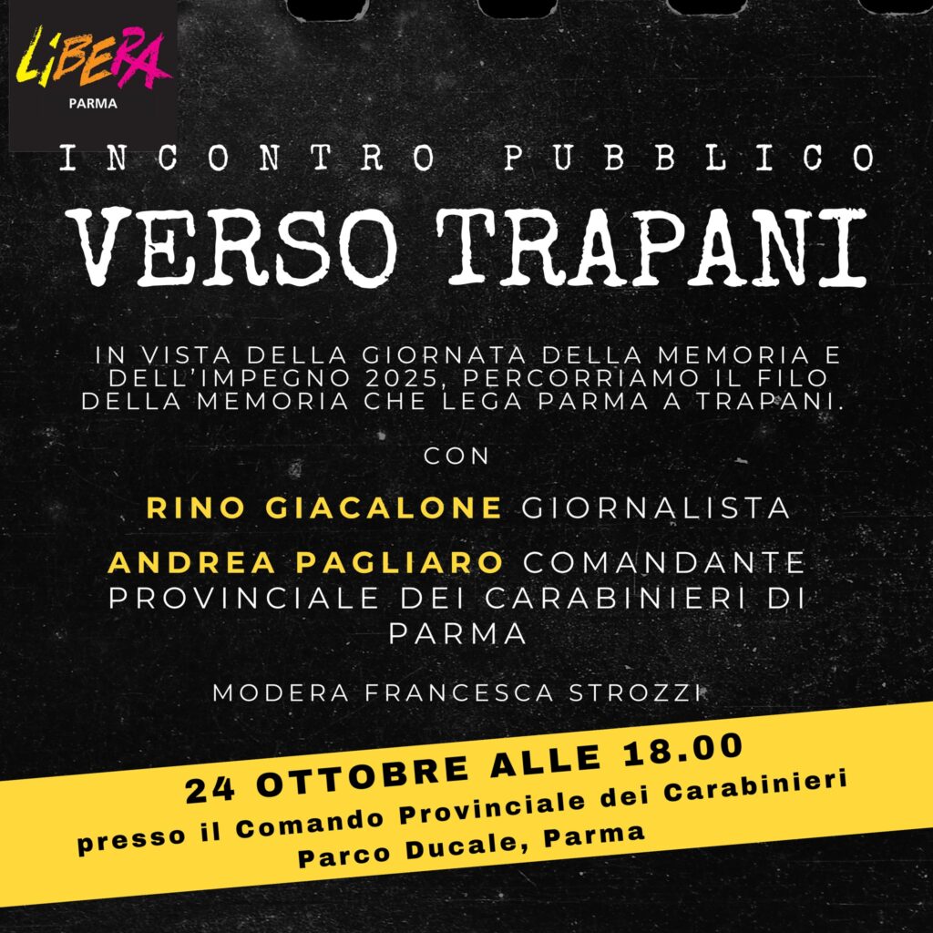 Parma 24 ottobre, incontro pubblico “Verso Trapani”
