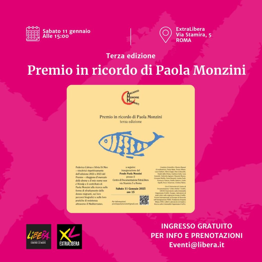 Roma 11 gennaio, Premio Paola Monzini