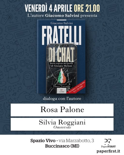 Presentazione del libro “Fratelli di Chat” di Giacomo Salvini a Buccinasco (MI)