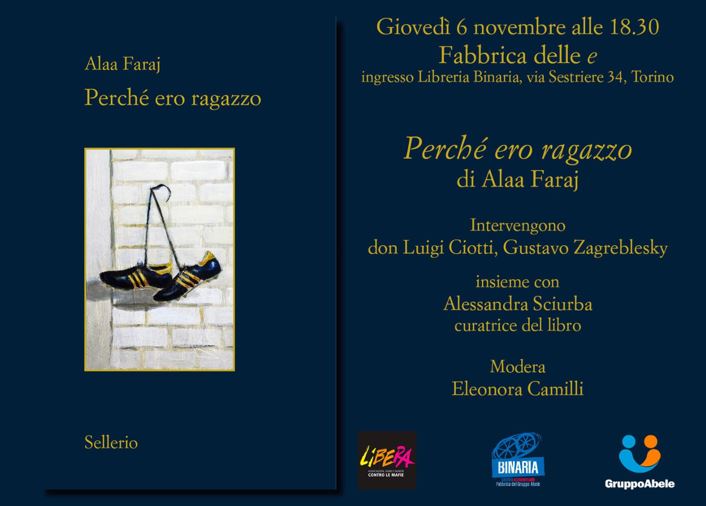 Torino 6 novembre, presentazione del libro “Perché ero ragazzo”