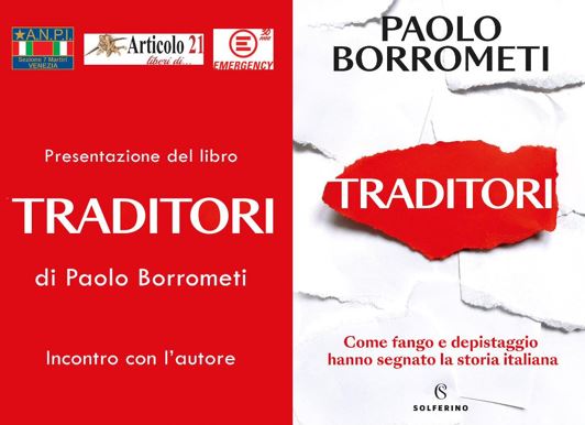 Giovedì 24 ottobre Venezia, presentazione del libro “Traditori” di Paolo Borrometi