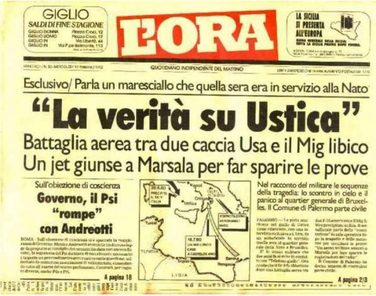 Articolo 21 aderisce alla richiesta di verità e giustizia per la strage di Ustica